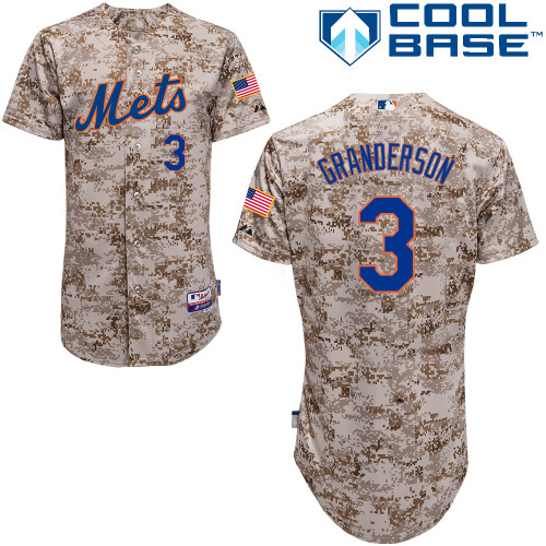 Curtis Granderson #3 mlb Jersey-New York Mets Women's Authentic Alternate Camo Cool Base Baseball Jersey